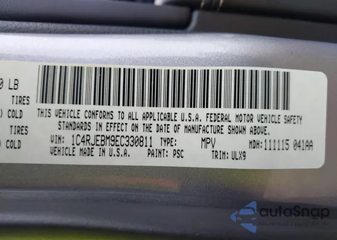 2014 Jeep Grand Cherokee Limited from USA, damaged, VIN 1C4RJEBM9EC330811